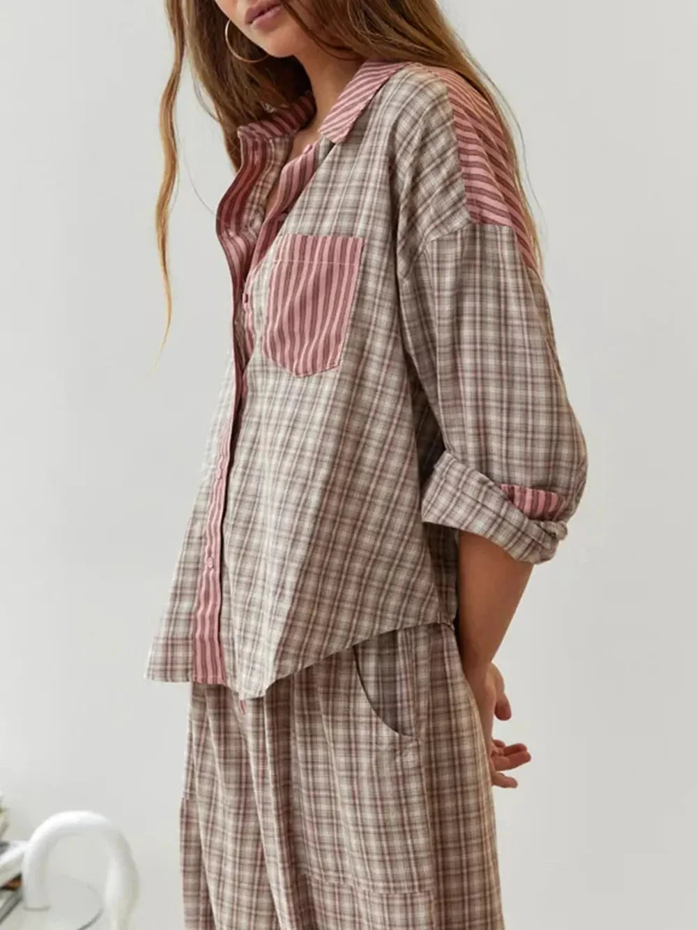Pyjama confortable Marron pour femme - Britt - Douceur coton et confort rétro dog