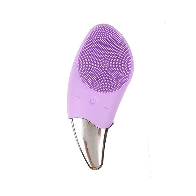 Brosse Nettoyante et Stimulante pour le Visage - Violet, silicone antibactérien d