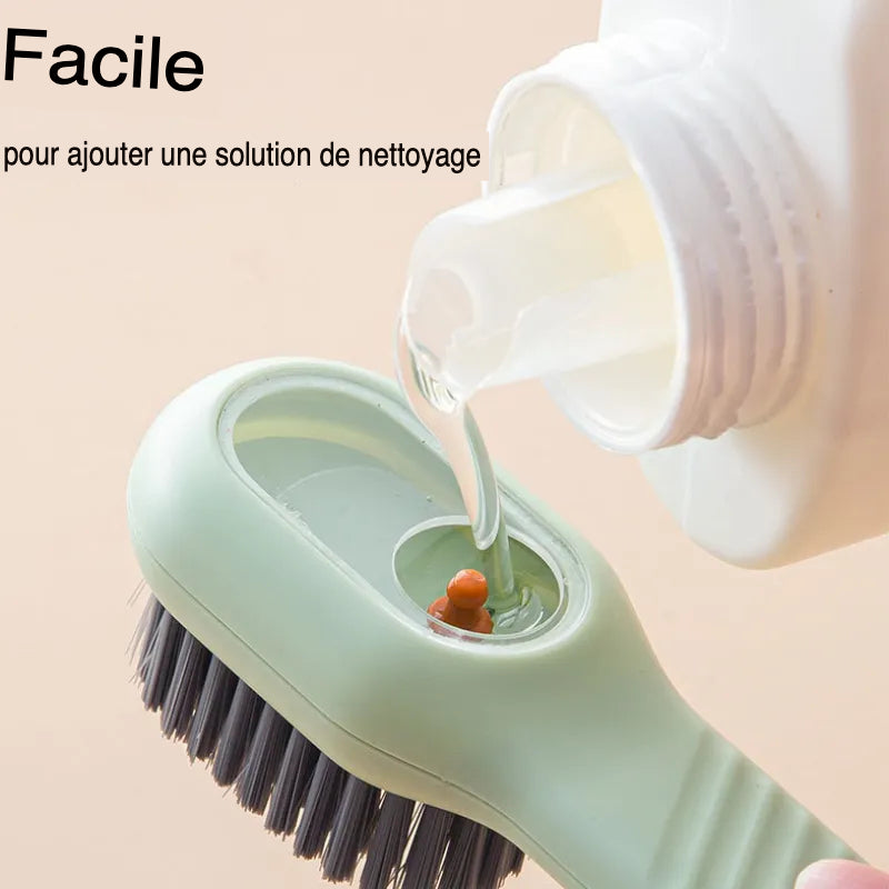 Brosse à linge élégante et multifonctionnelle avec manche allongé et poils souples - Juiil