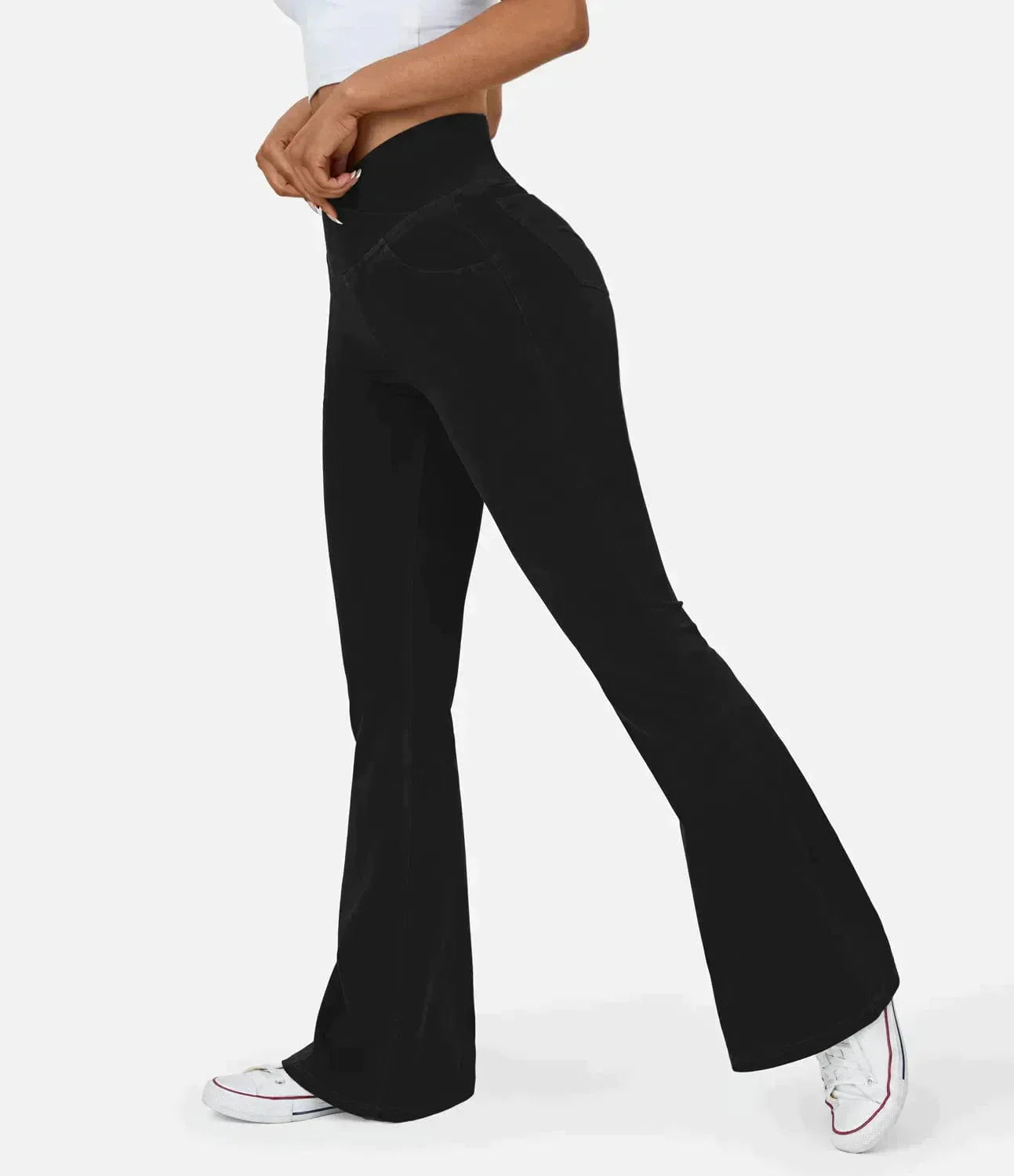 Jean large à taille haute stylisé Camille en Noir - Qualité durable et confort optimal