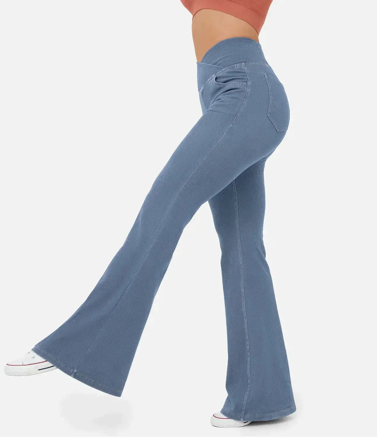 Jean large à taille haute stylisé Camille pour femmes - Élégance sans effort dog
