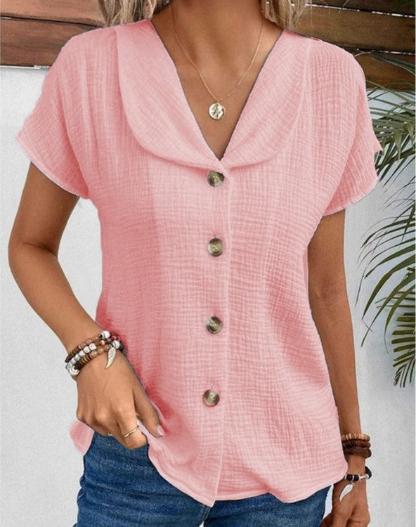 Chemise Camille en lin rose - Qualité supérieure et tenue de jour élégante - Nouveauté