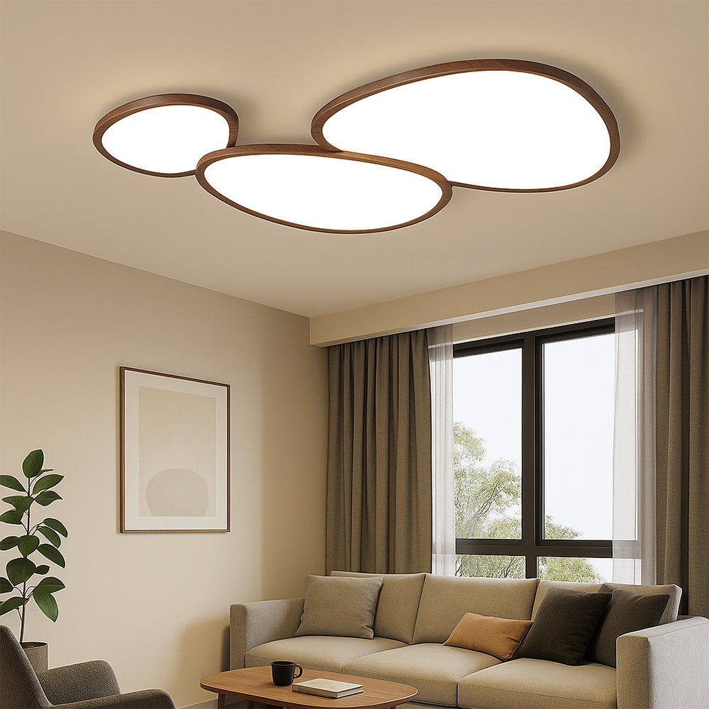 Ultra-thin dark wood ceiling light