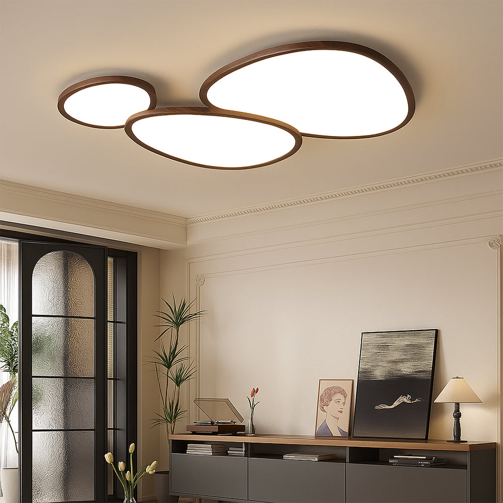Ultra-thin dark wood ceiling light