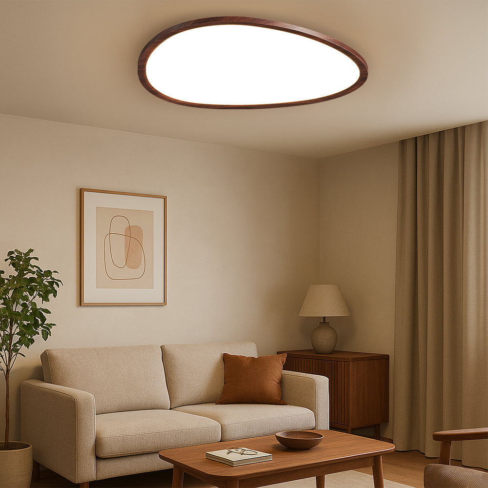 Ultra-thin dark wood ceiling light