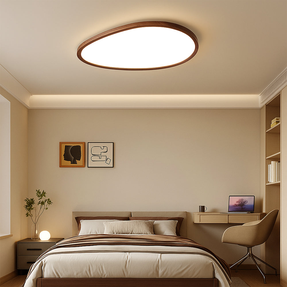 Ultra-thin dark wood ceiling light