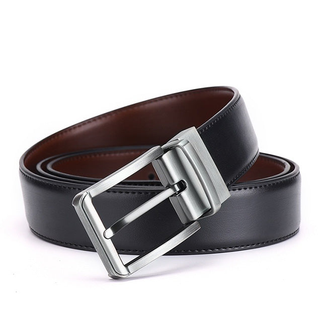 Ceinture Réversible en Cuir Véritable 105cm - Accessoire Homme Confortable tr