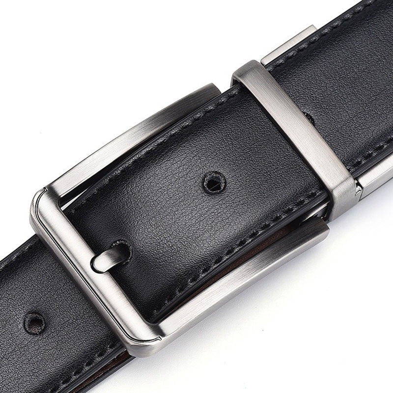 Ceinture Réversible en Cuir Véritable - Accessoire Multifonctionnel et Pratique d