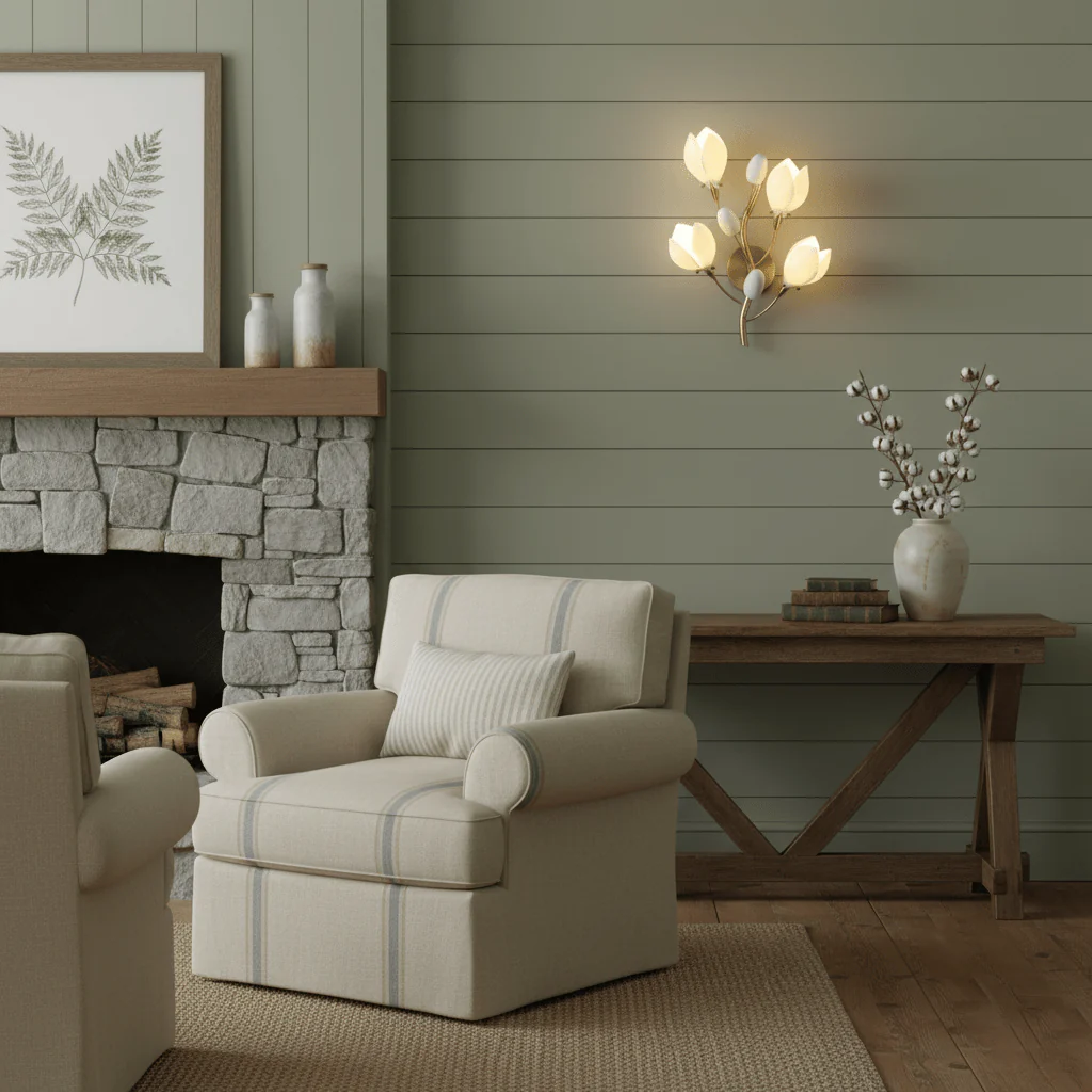 Ceramic Flower Wall Lamp