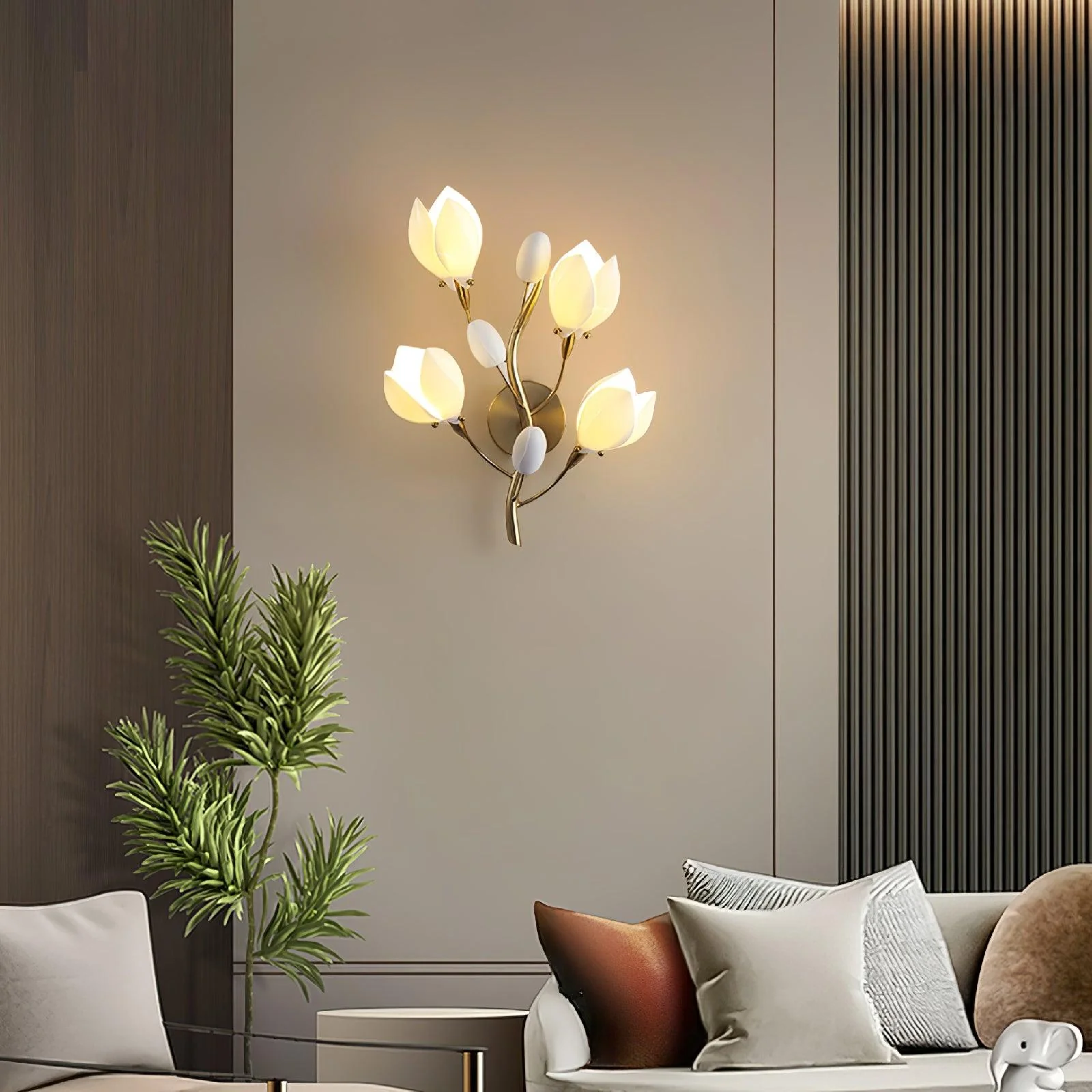 Ceramic Flower Wall Lamp