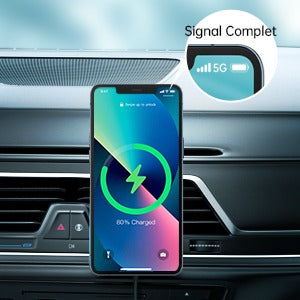 Chargeur iPhone Magnétique Sans Fil pour Voiture - Entrée USB-C pour Connectivité Universelle