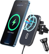 Magnetic Wireless Car Charger for iPhone - Fast Charging 18W