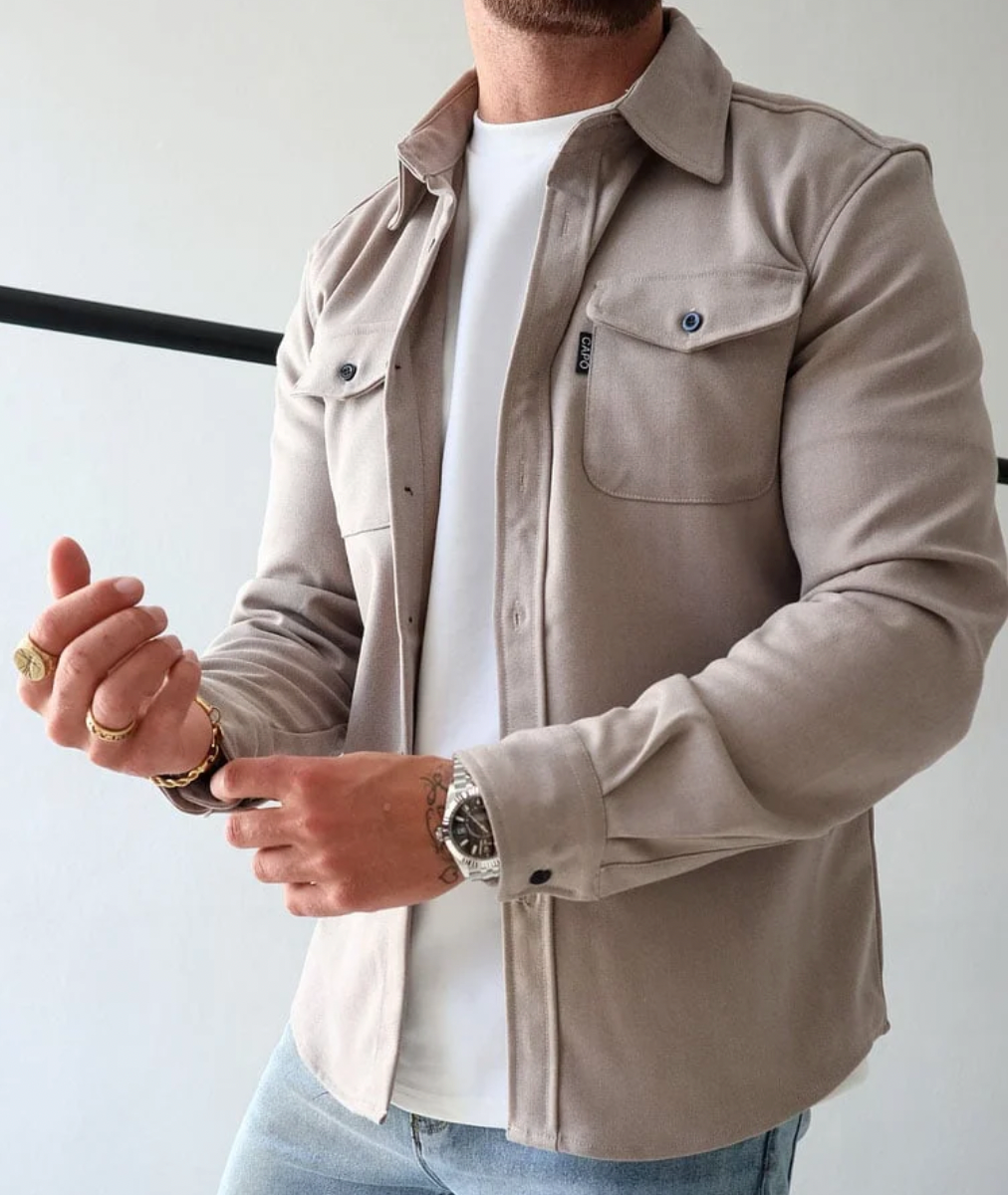 Chemise homme élégante en Beige | Confort et style pour hommes élégants trave