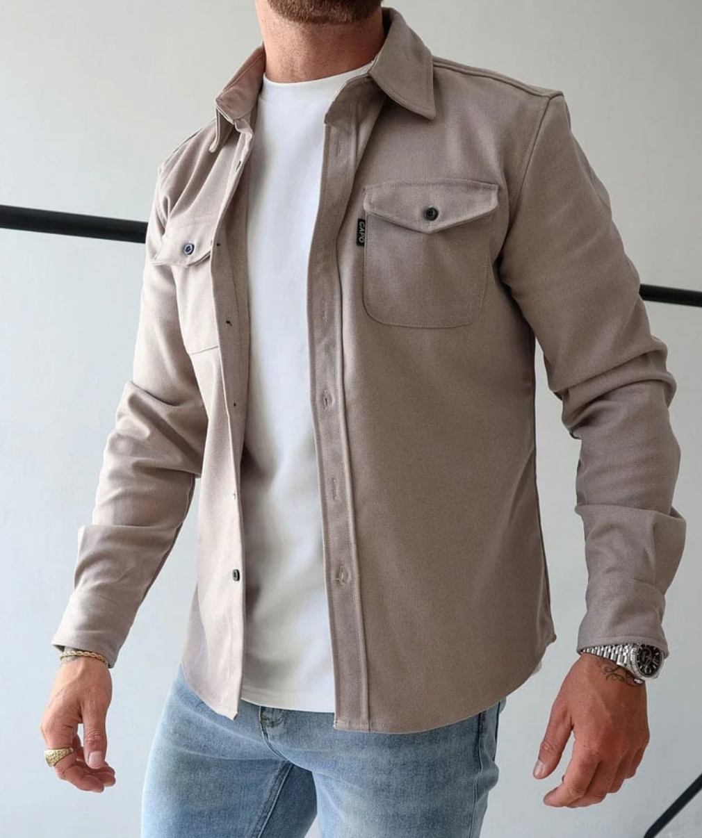Chemise homme élégante en Beige | Confort et style pour hommes élégants trave