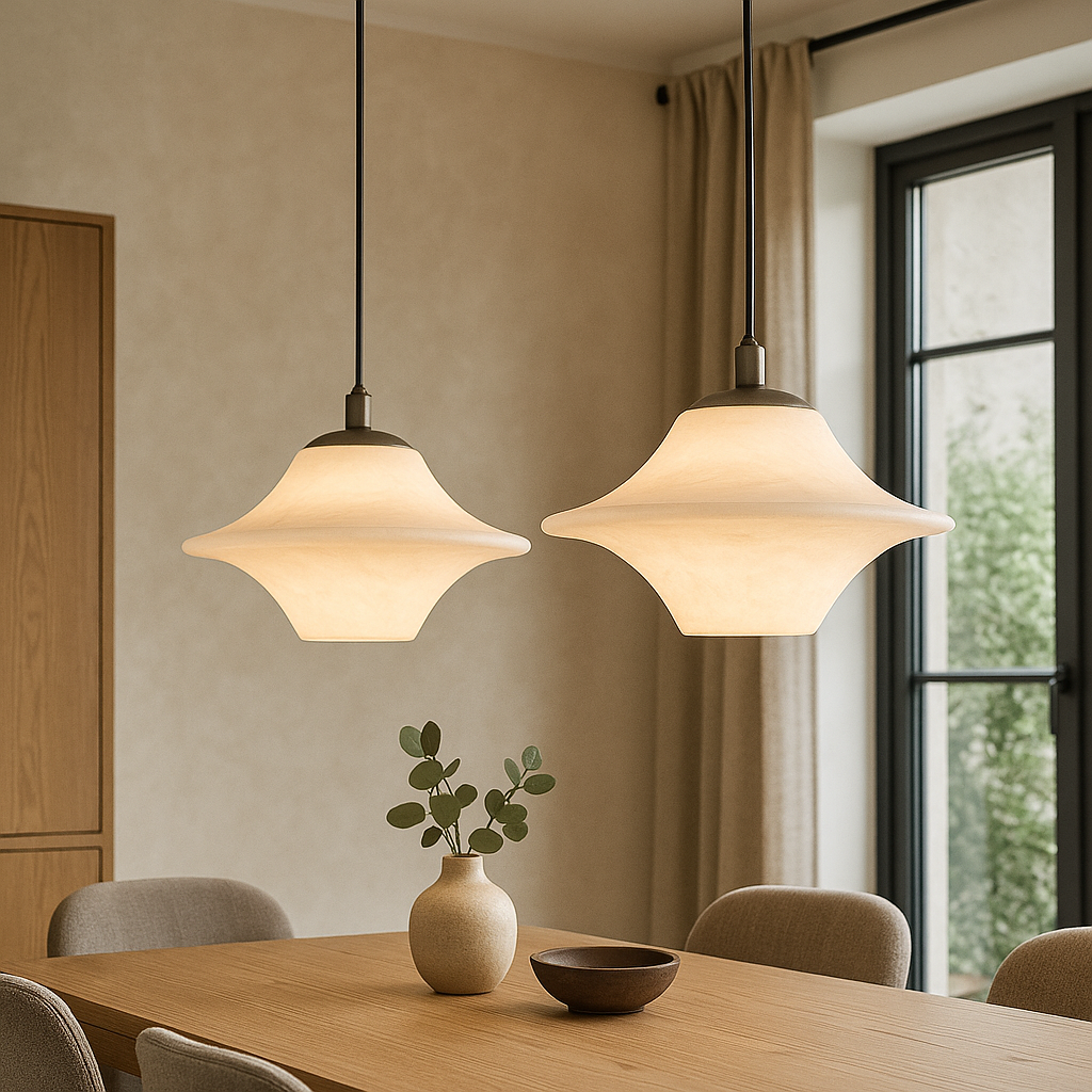 Natural marble pendant light
