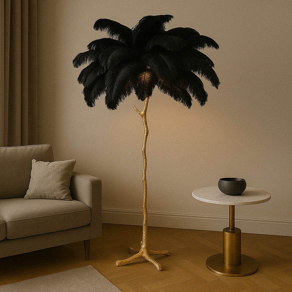 Feather floor lamp