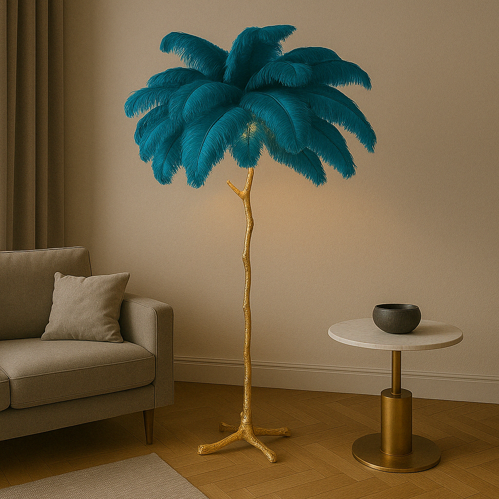 Feather floor lamp
