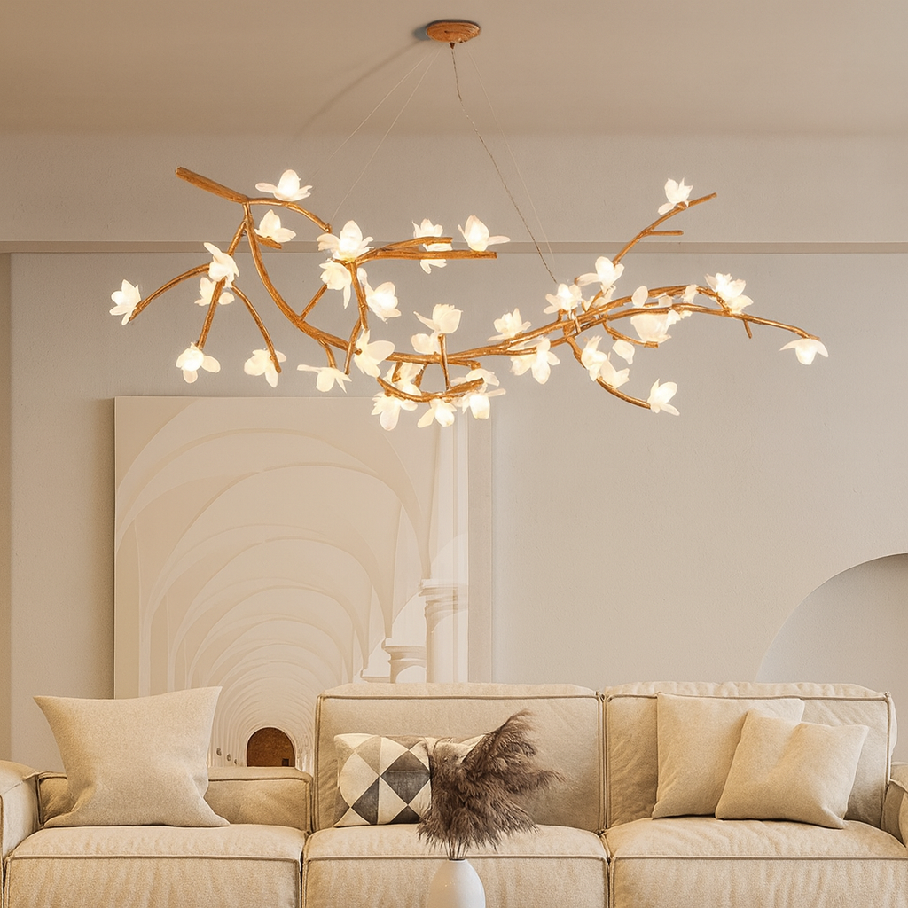 Tree branch-shaped chandelier