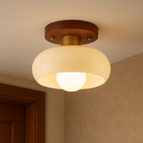 Cream wooden ceiling light