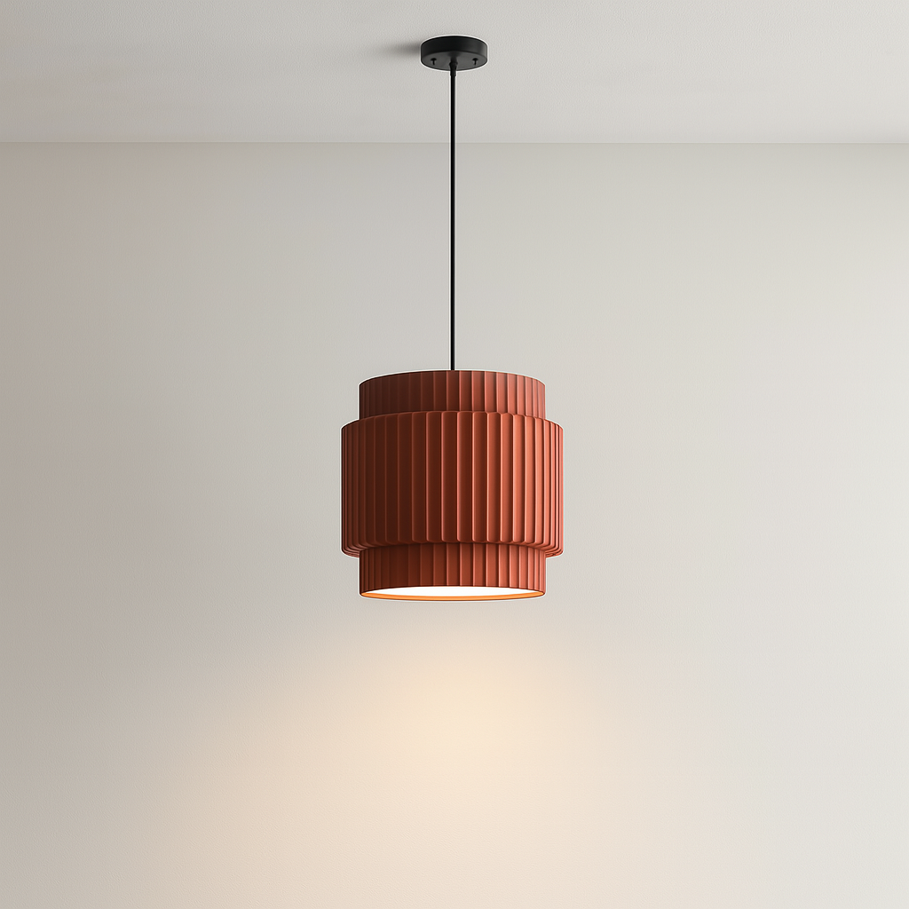 Colored ceramic pendant lamp