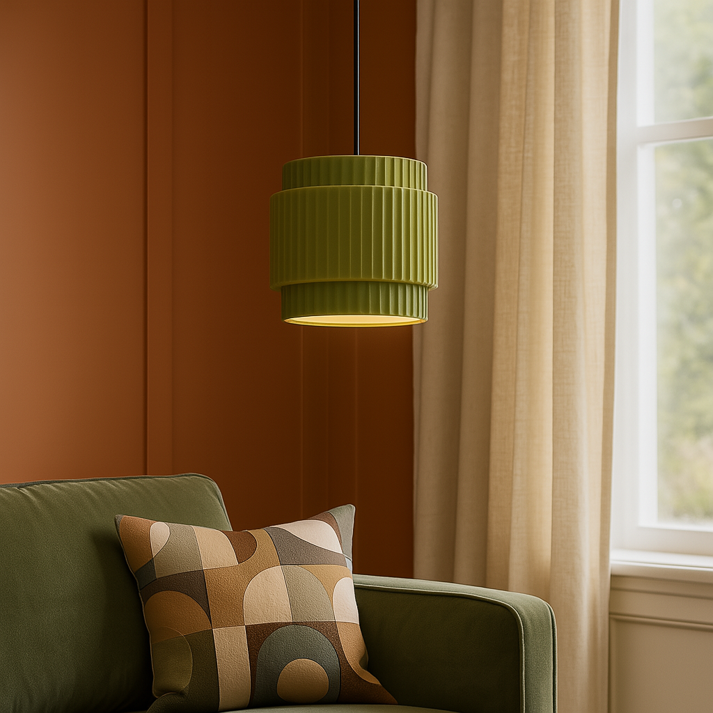 Colored ceramic pendant lamp