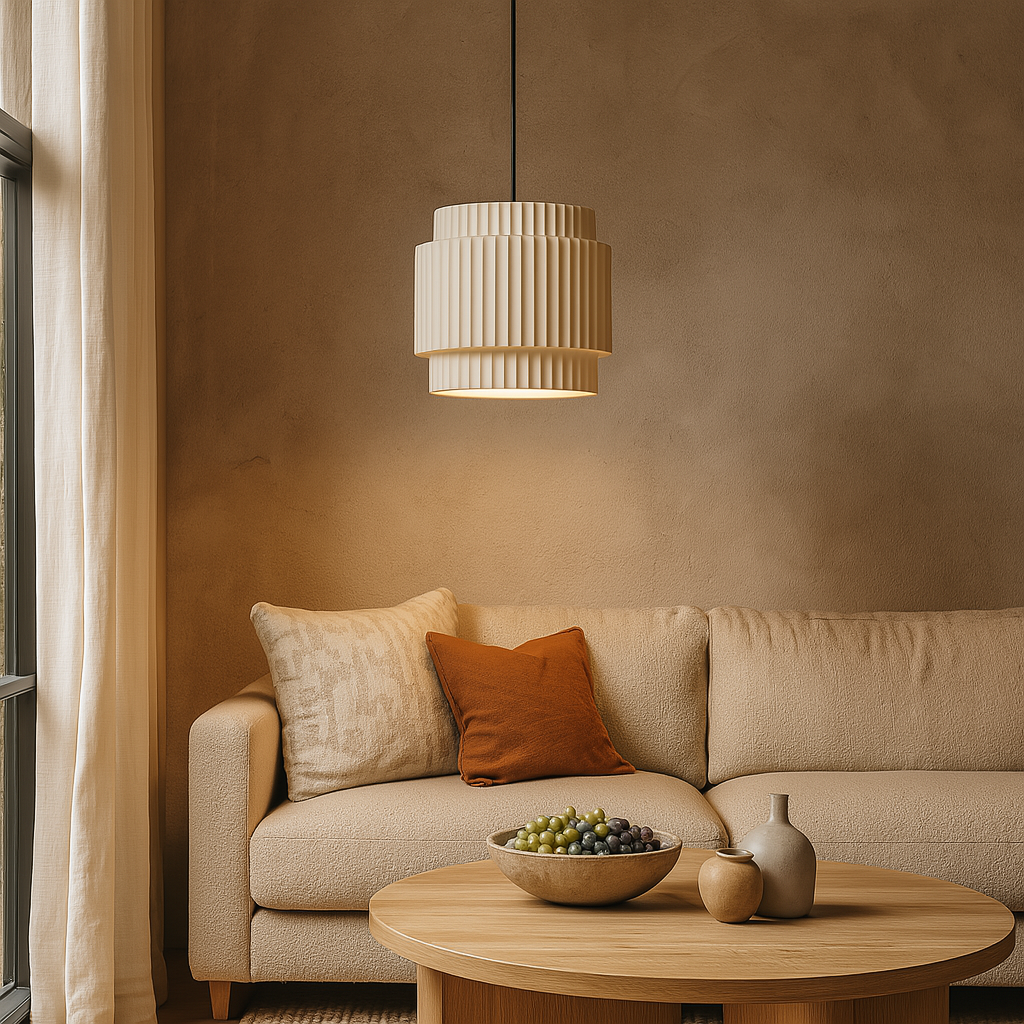 Colored ceramic pendant lamp