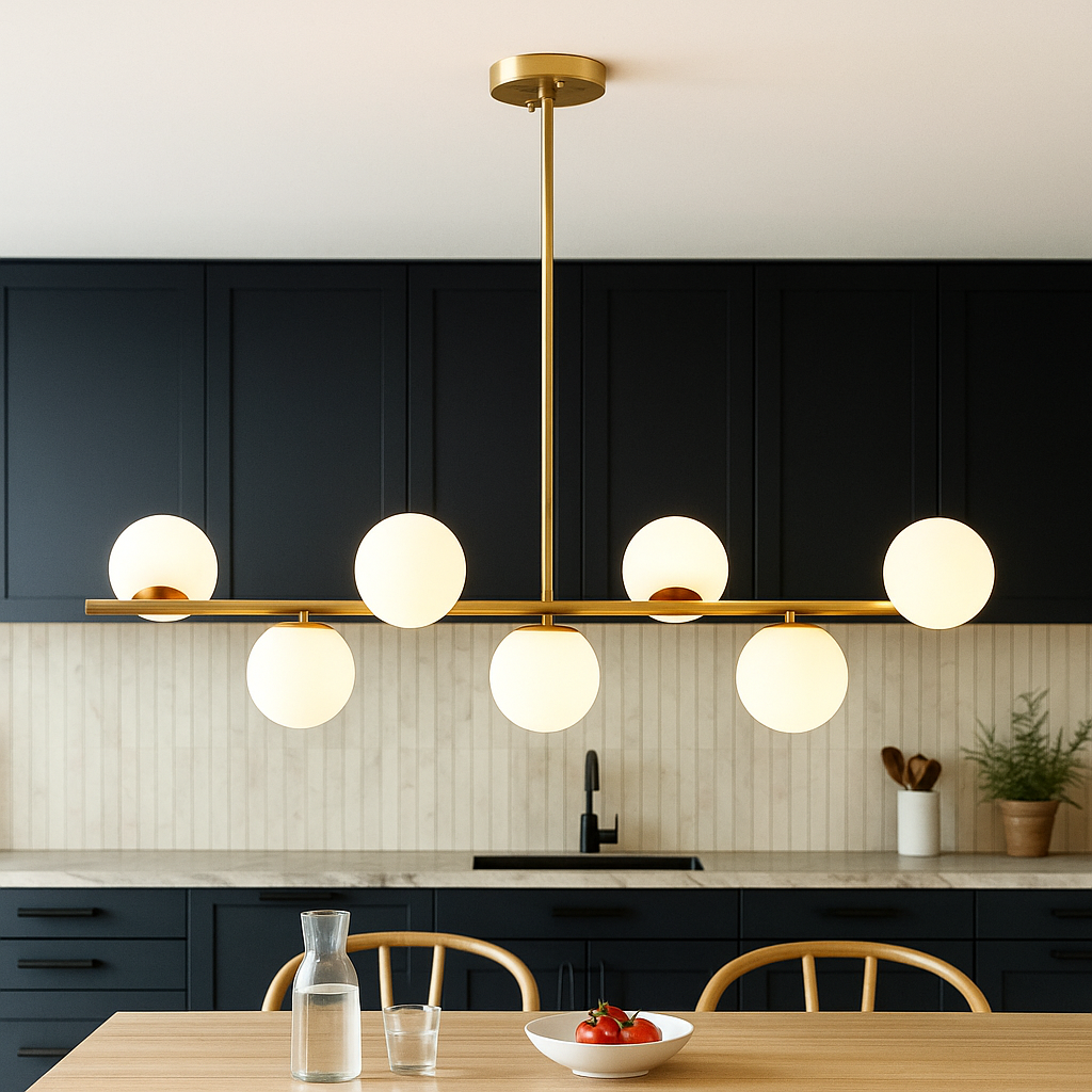Golden kitchen table chandelier