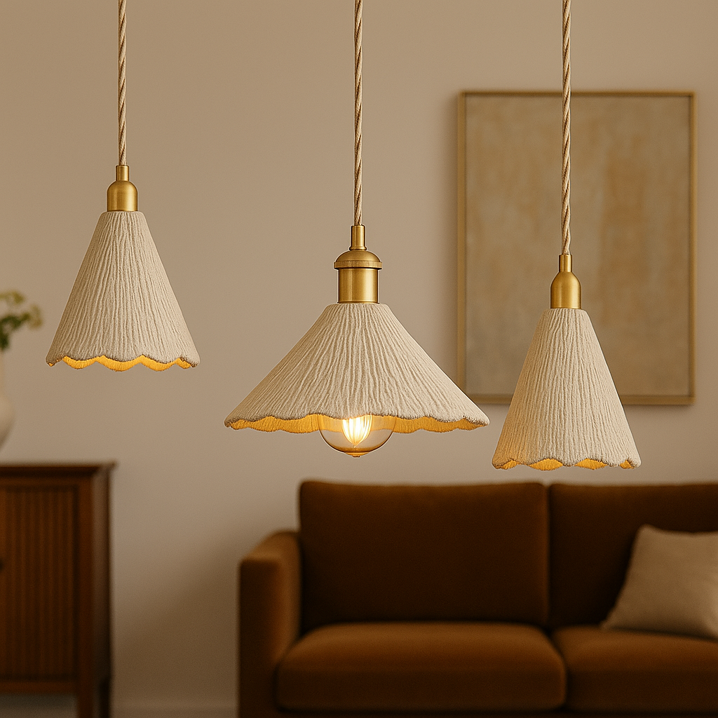 Pendant lamp in cement