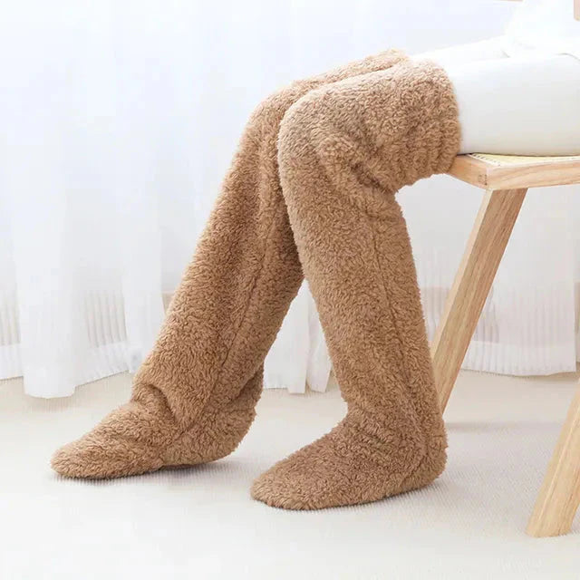 Brown Plush Socks - Chic and Comfortable Winter Wear travel bottle leak-proof