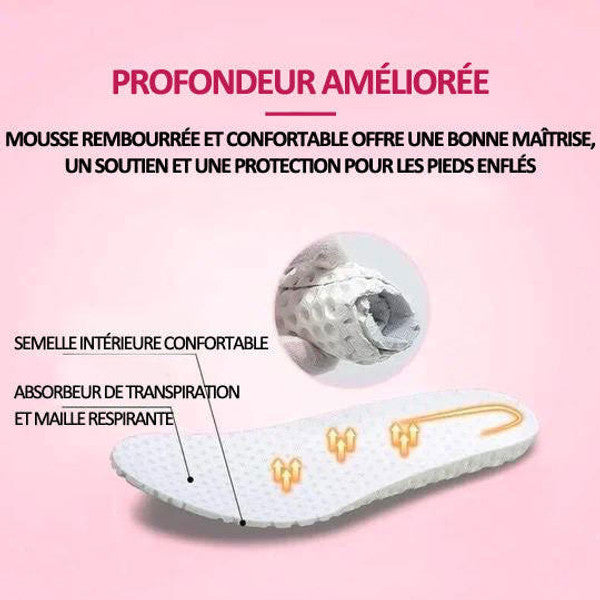 Chaussures orthopédiques diabétiques confortables et légères pour femmes avec soutien voûte plantaire