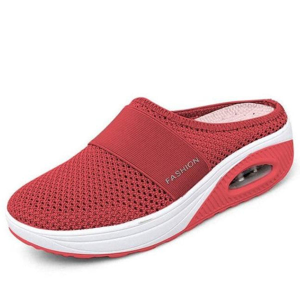 Chaussures orthopédiques diabétiques Rouge - Semelles confortables et légères pour femmes