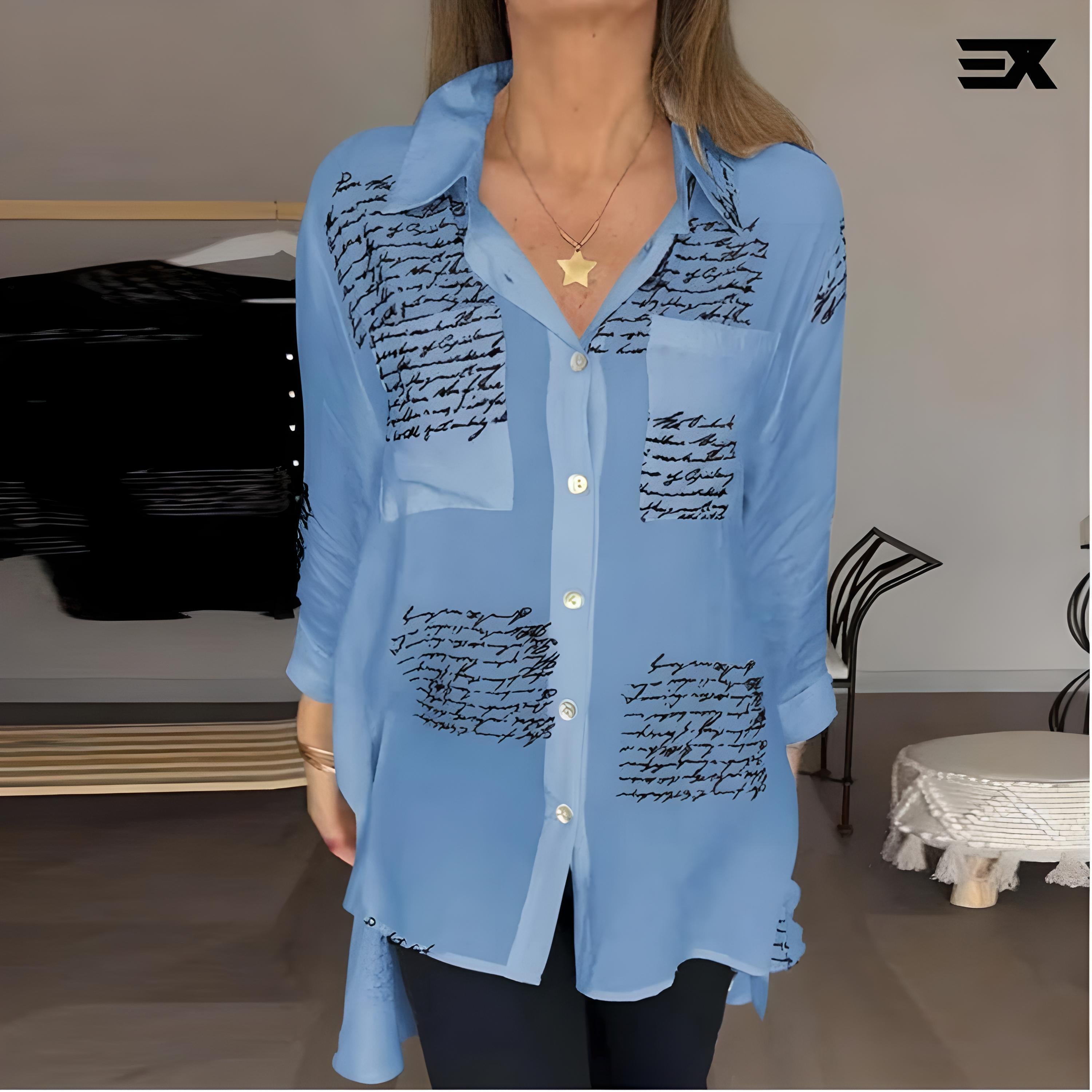 Chemise Élégante Bleu - Imprimé Unique et Confort Textile pour une Touche Marine Chic