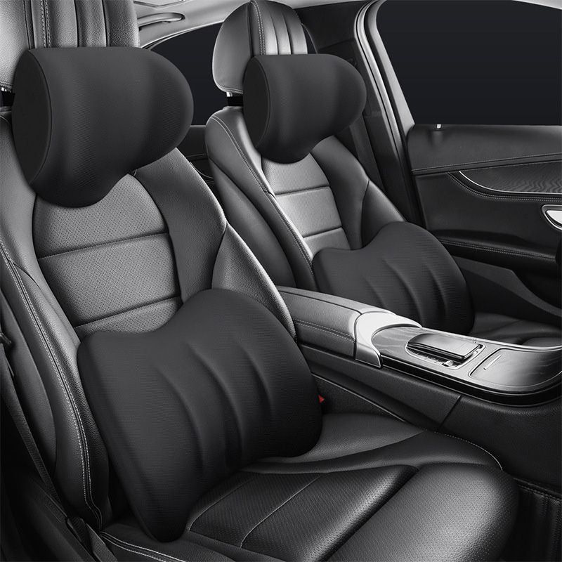 Coussin Cervical & Soutien Lombaire ConfortRest en Noir avec mousse mémoire pour confort respirant et soulagement de la douleur