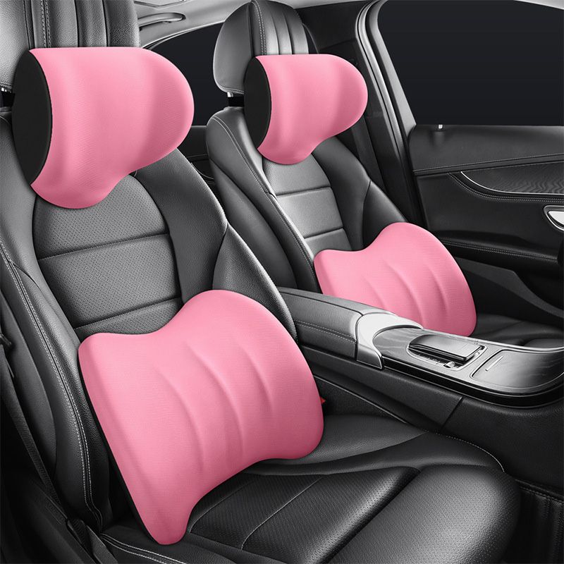 Coussin Cervical & Soutien Lombaire ConfortRest en Rose avec couverture respirante pour soulagement de la douleur