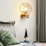 CoralGlimmer - Glass Shell Wall Sconce