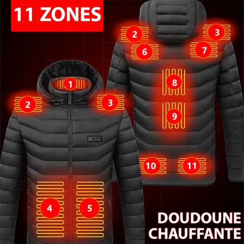 Doudoune Chauffante Mixte Zones - Confort Extérieur et Résistance à l'Eau tra