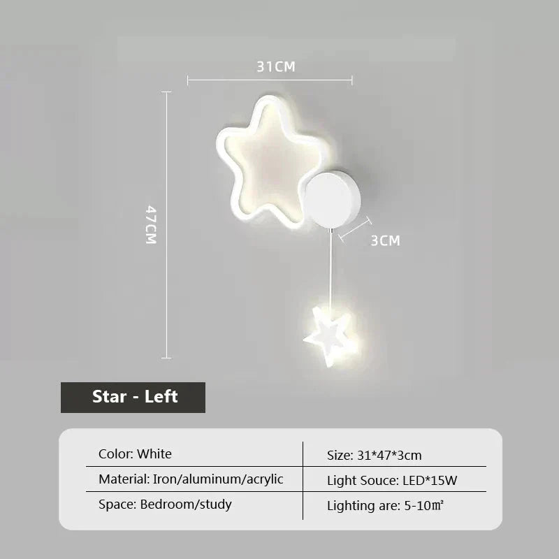 Lampe Murale Nuage Étoile Lune - Blanc Gauche - Magie de la Nuit travel bottl