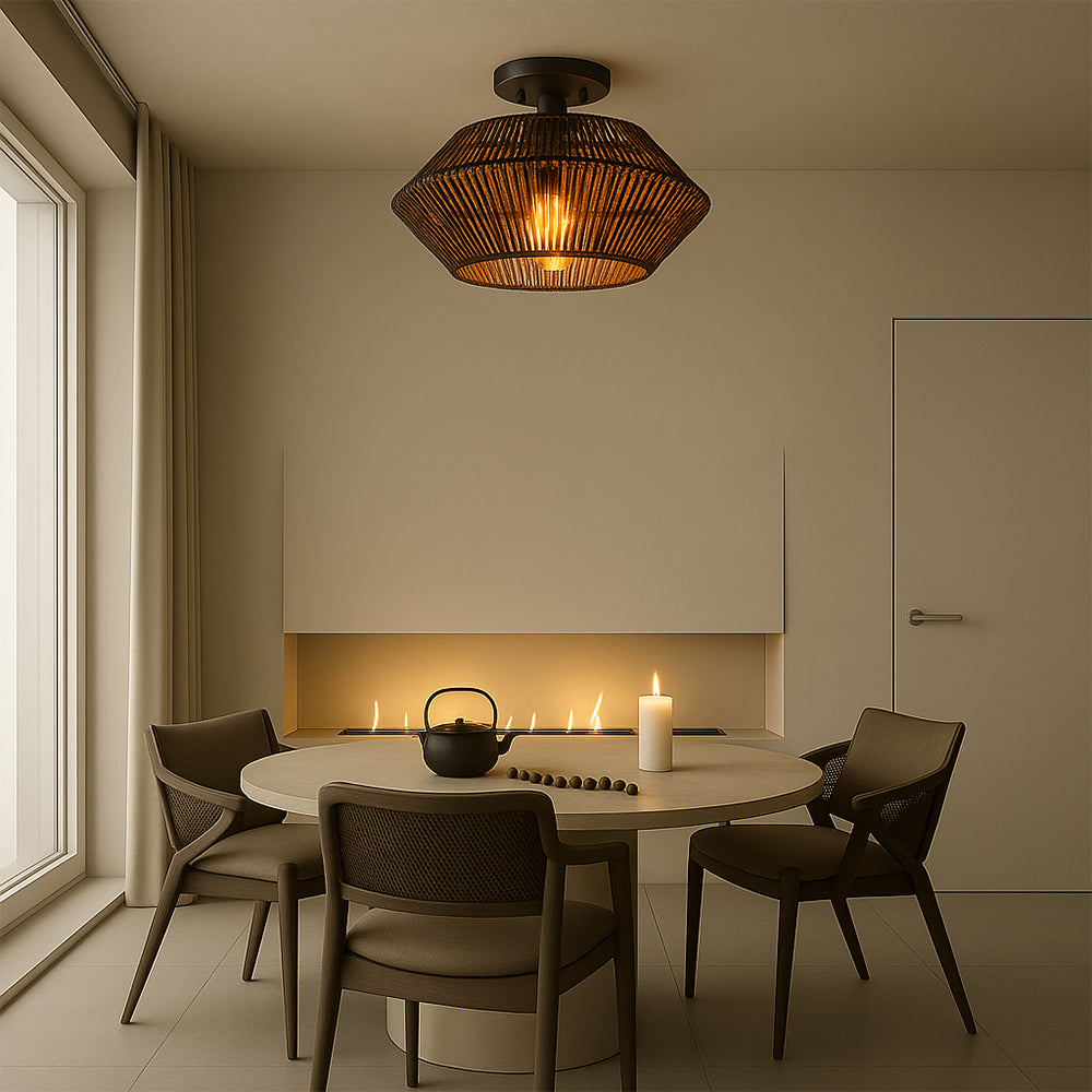 Woven Bamboo Ceiling Light