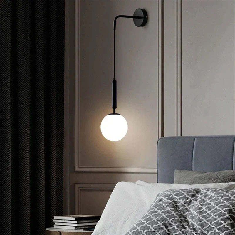 Applique Murale en Verre Moderne ÉclipseGlass - Lampe LED Douce Noir pour une Ambiance Apaisante
