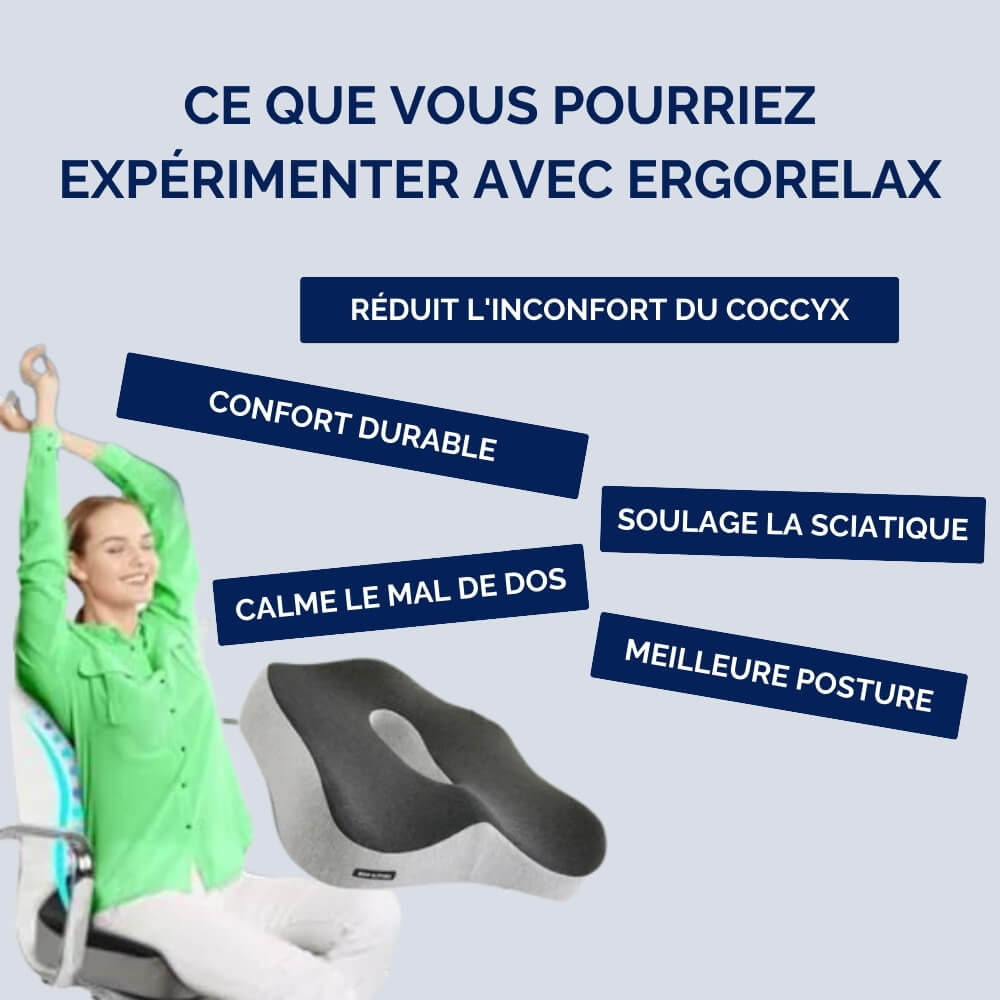 Coussin Ergonomique Assise Relaxante Posture Saine Confort Longue Durée trave