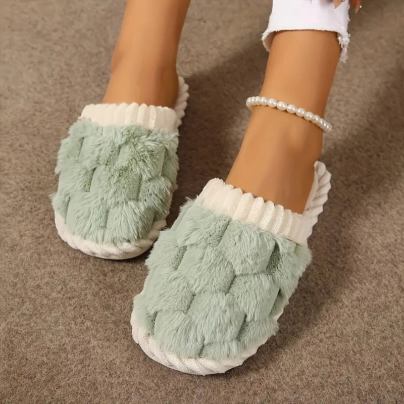 Chaussons Douillets Fleur de Confort en Coton Vert avec Style Élégant travel