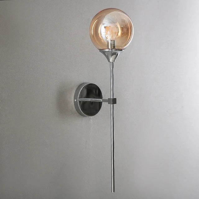Applique Murale Moderne Scandinave en Verre - Argent Ambré Ambiance Chaleureuse d
