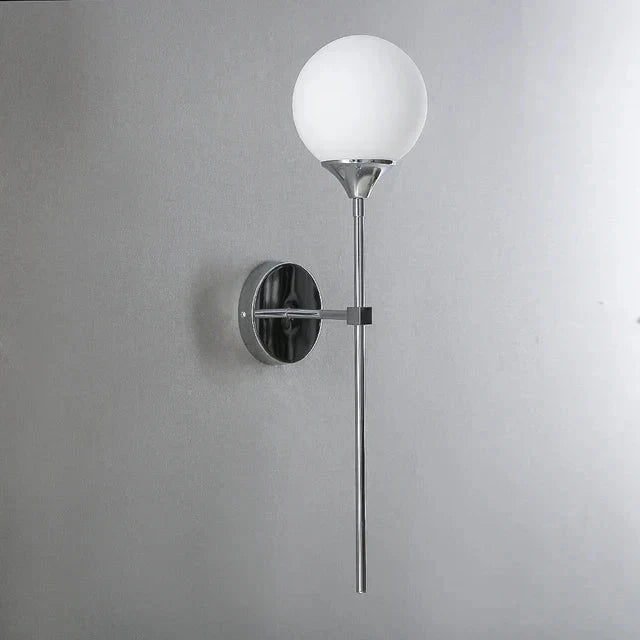 Applique Murale Moderne Scandinave en Verre - Blanc Argenté Décoration Élégante d