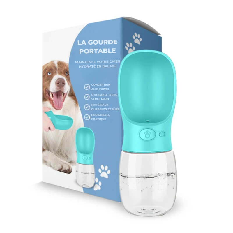 Gourde Portable pour Chien Bleu - Gourde Chien Étanche pour Bien-Être Animal dog