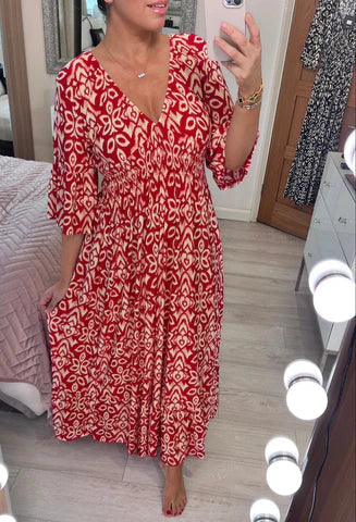 Robe Aria décolleté en V en polyester, confort et élégance féminine travel bo
