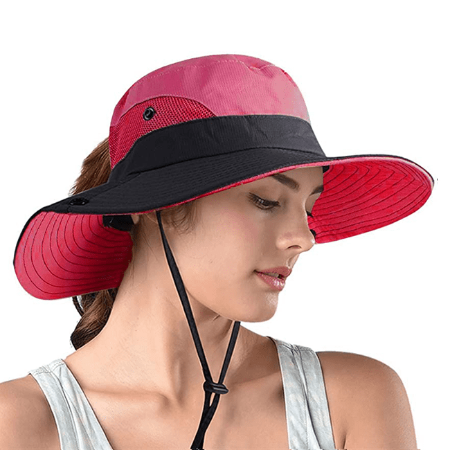 Chapeau Anti UV N° - Style Cowboy Élégant et Pratique, Protection Soleil - Rouge