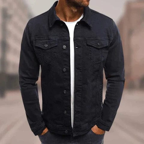 Veste en denim classique pour hommes Jacob en noir, design polyvalent et mode contemporaine