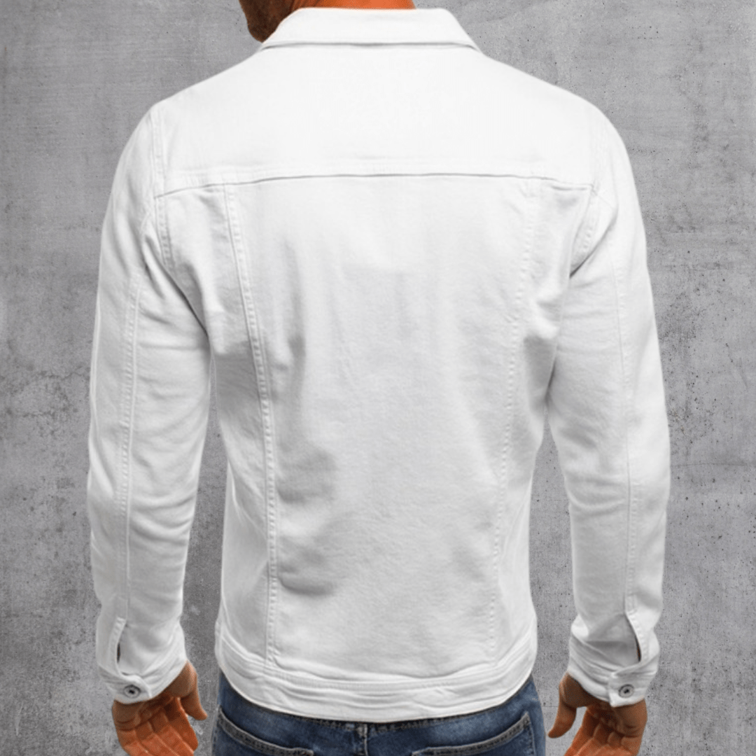 Veste en denim classique pour hommes Jacob, confort quotidien, coupe moderne, denim soft, design polyvalent, détails exclusifs, mode contemporaine, style urbain, tendance streetwear, vêtement essentiel