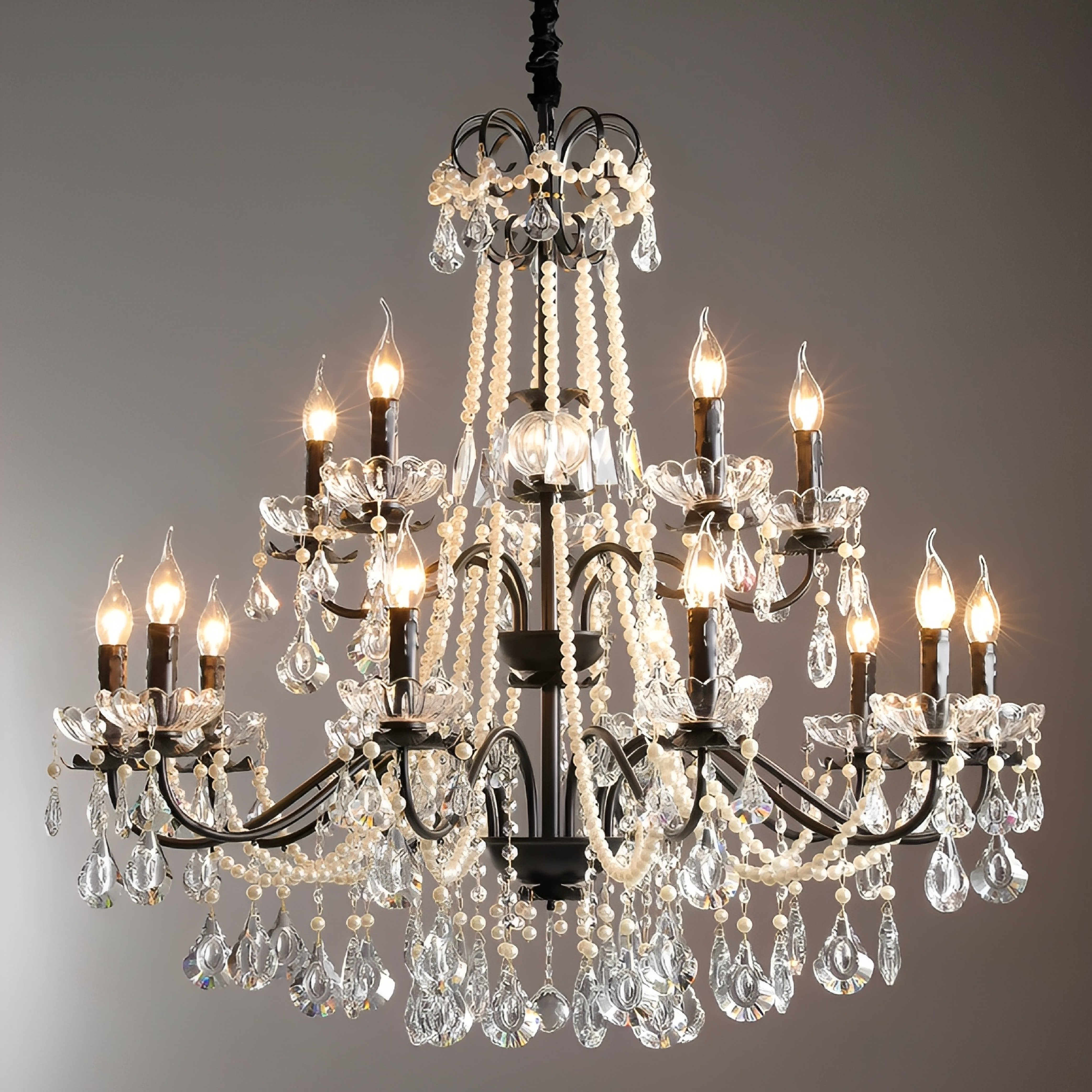 French black crystal chandelier