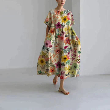 Robe décontractée et élégante à imprimé floral en LX- pour une élégance décontractée